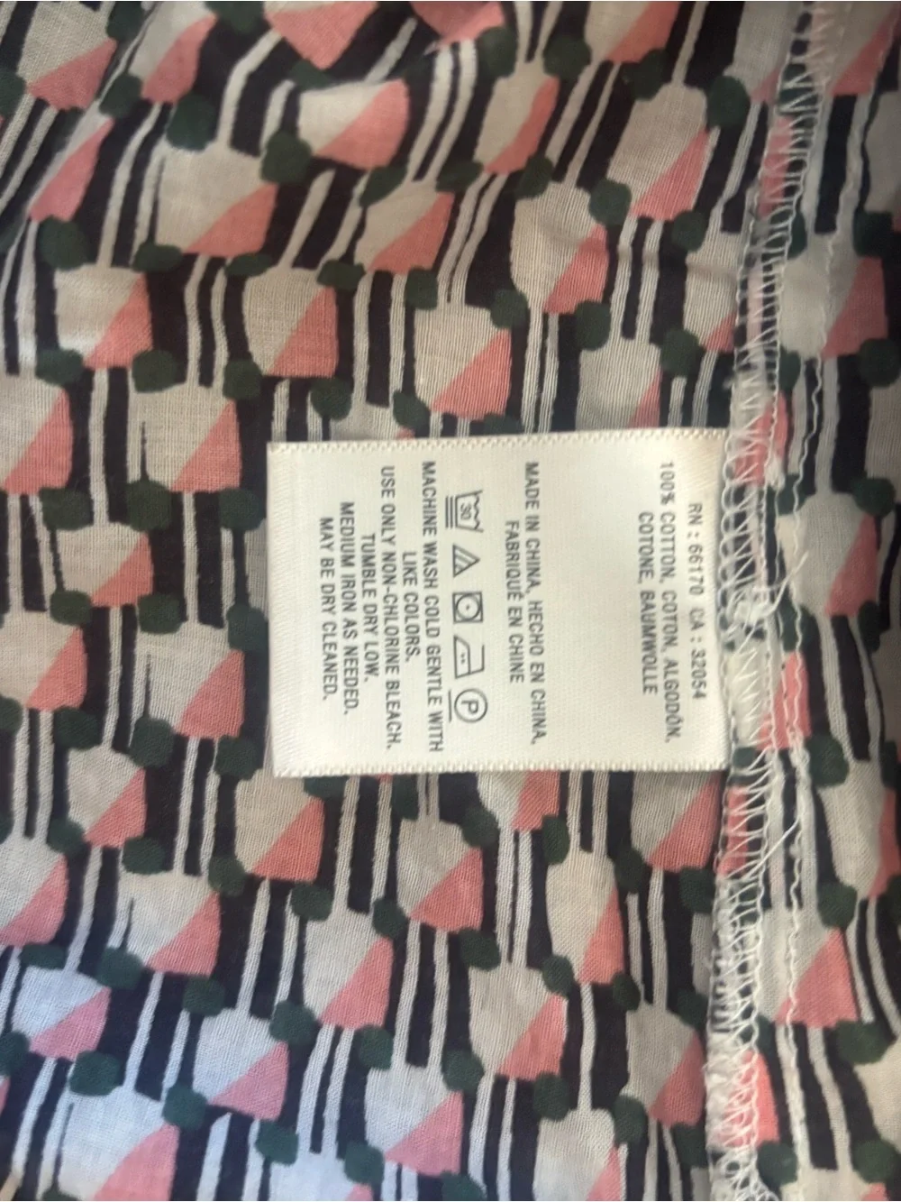 Maeve Pink & Black Geometric Halter Button-Front Camisole - Picture 5 of 5